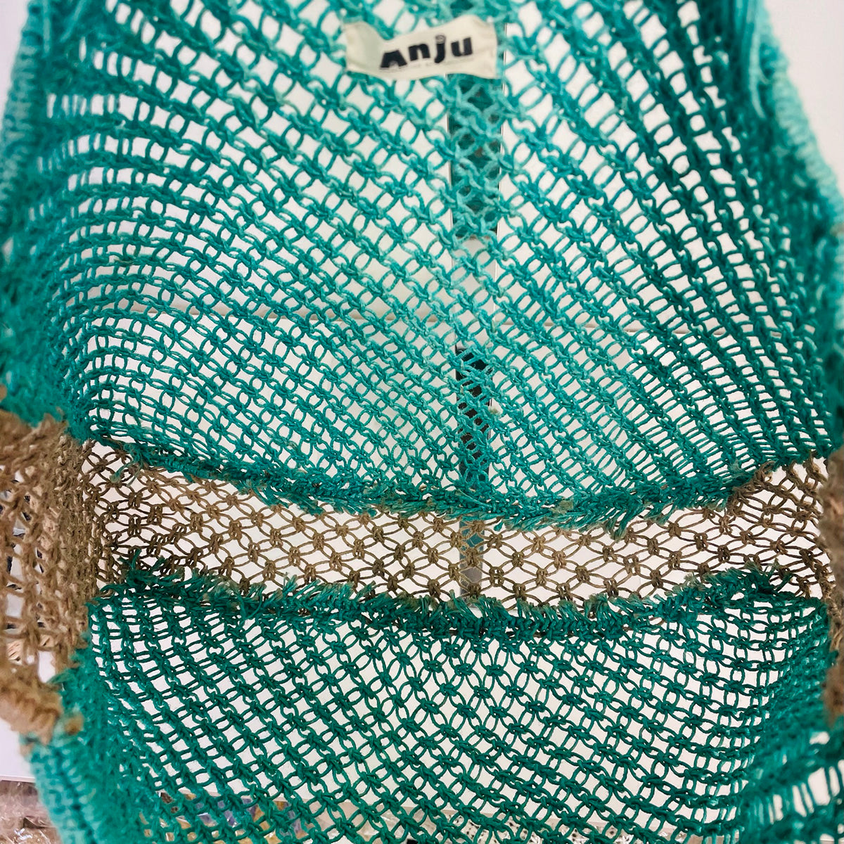 Kai Solid Color handcrafted Beach Bags made with jute - Green