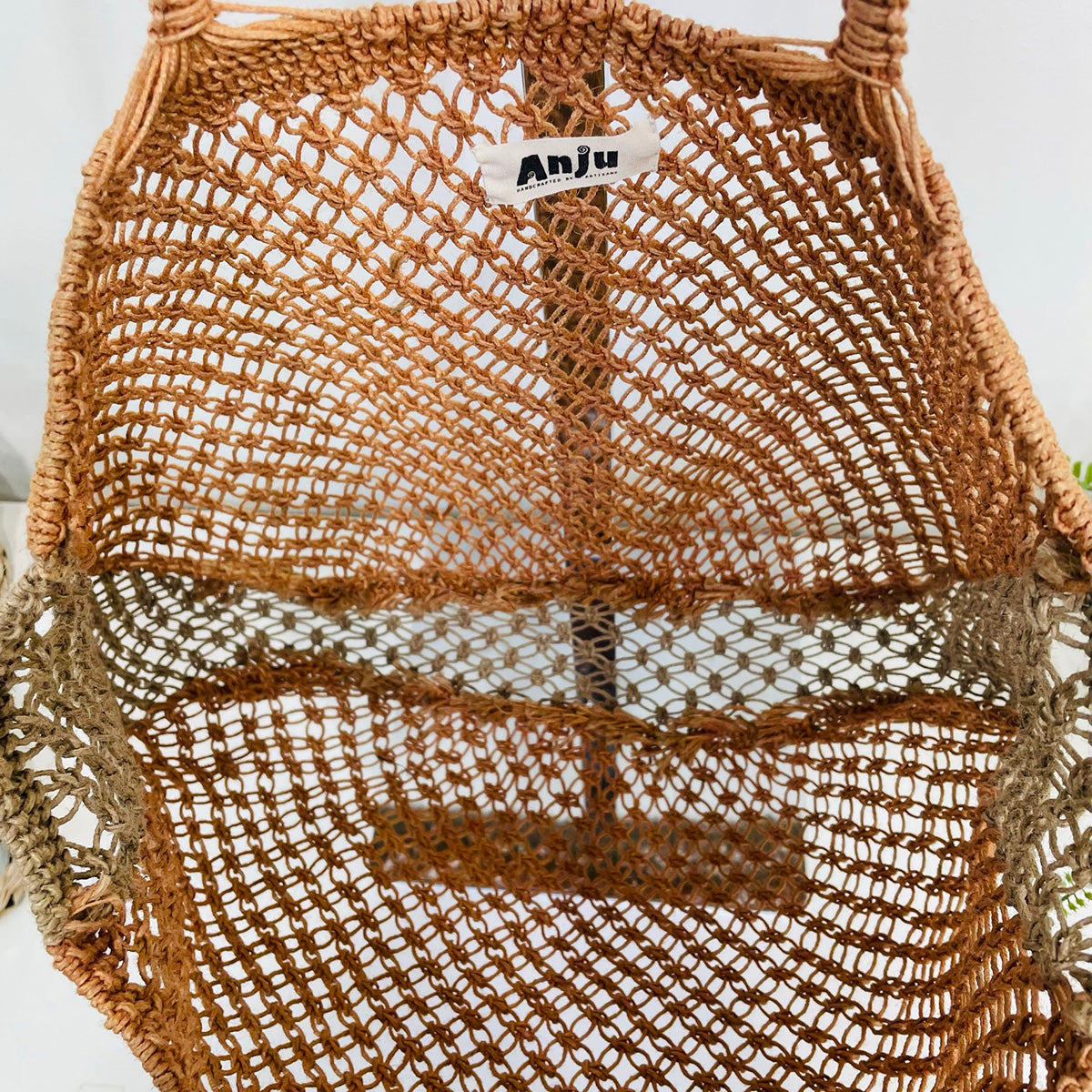 Kai Solid Color handcrafted Beach Bags made with jute - Coral