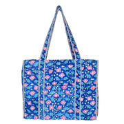 Hand Creafted Rich Primrose Quilted Block-Printed Tote