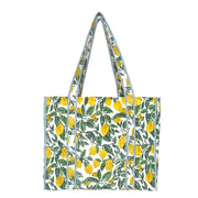 Hand Creafted Lemon Groves Quilted Block-Printed Tote