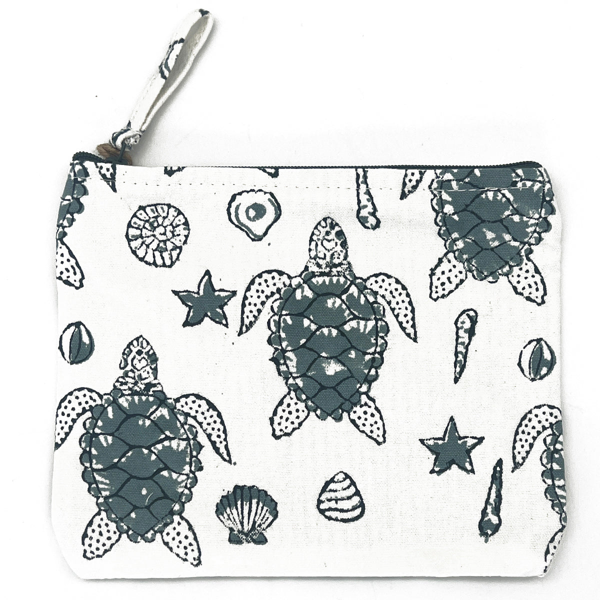 Block-Printed Canvas Zipper Pouch