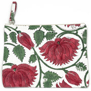 Block-Printed Canvas Zipper Pouch
