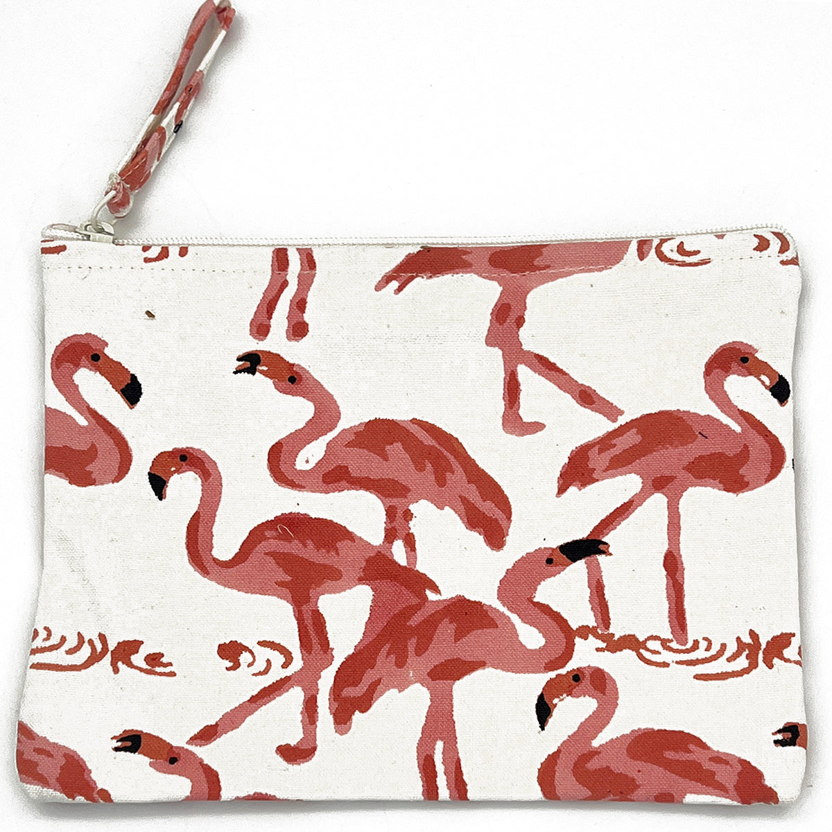 Block-Printed Canvas Zipper Pouch