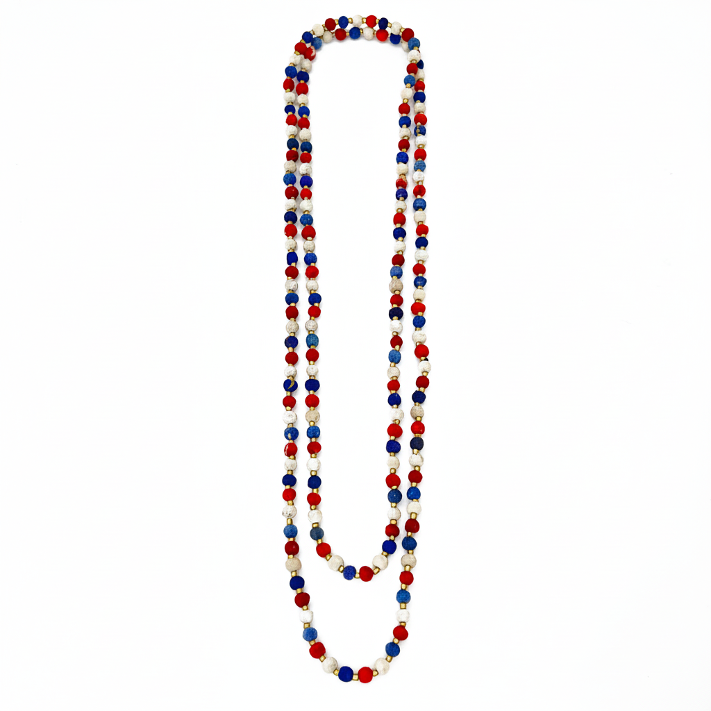 Aasha Patriotic Kantha Beaded Layered & Handcrafted Necklace