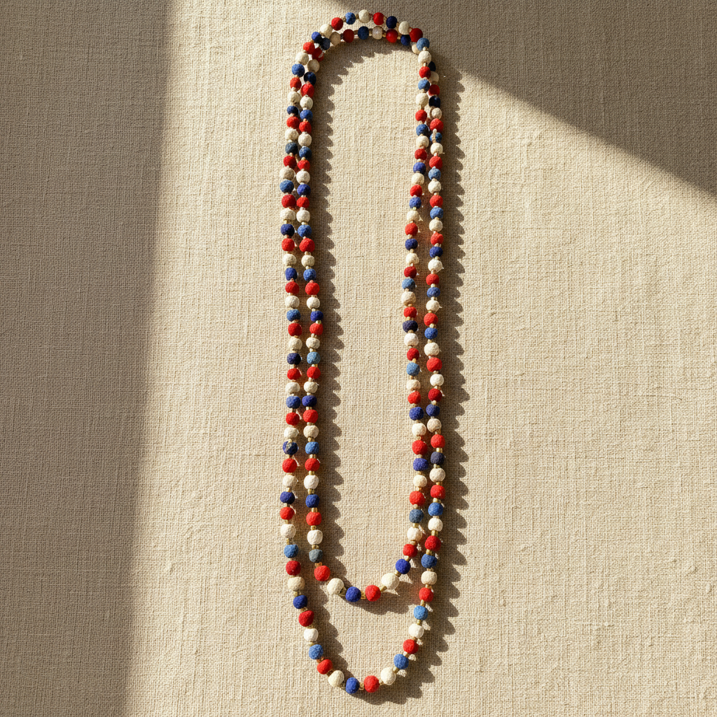 Aasha Patriotic Kantha Beaded Layered & Handcrafted Necklace