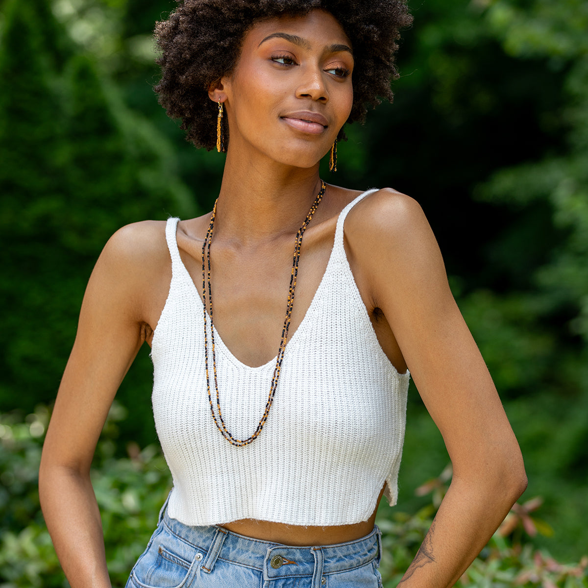 Seed Bead Long Multi-Strand Necklaces- Multiple Color Styles