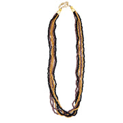 Seed Bead Multi-Strand Bib Necklace - Multiple Color Styles