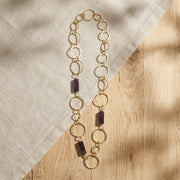 Akriti Amethyst Circle Chain Handcrafted Gold Necklace