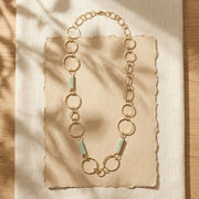 Akriti Amazonite Circle Chain Handcrafted Gold Necklace