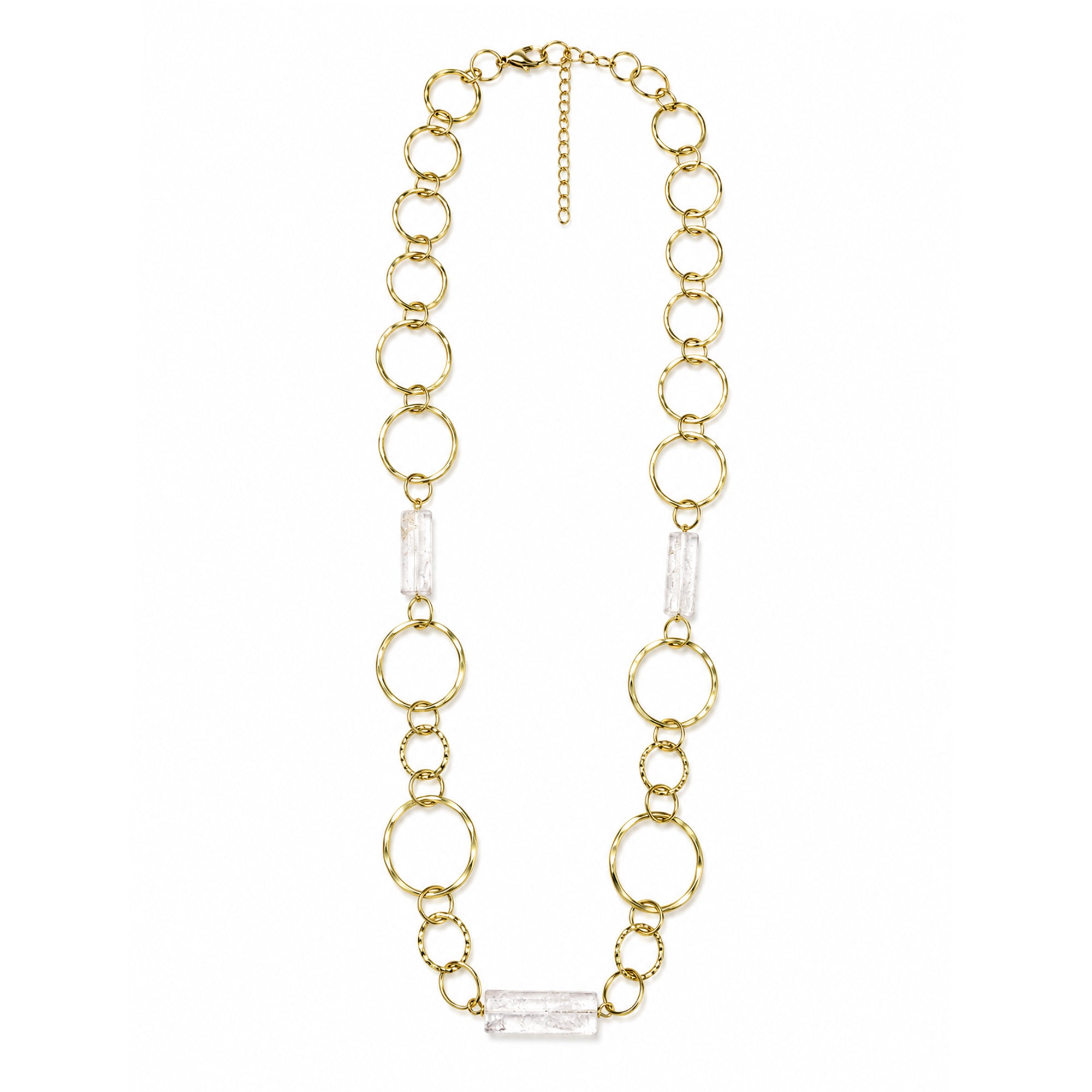 Akriti Quartz Circle Chain Handcrafted Gold Necklace