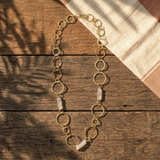 Akriti Quartz Circle Chain Handcrafted Gold Necklace