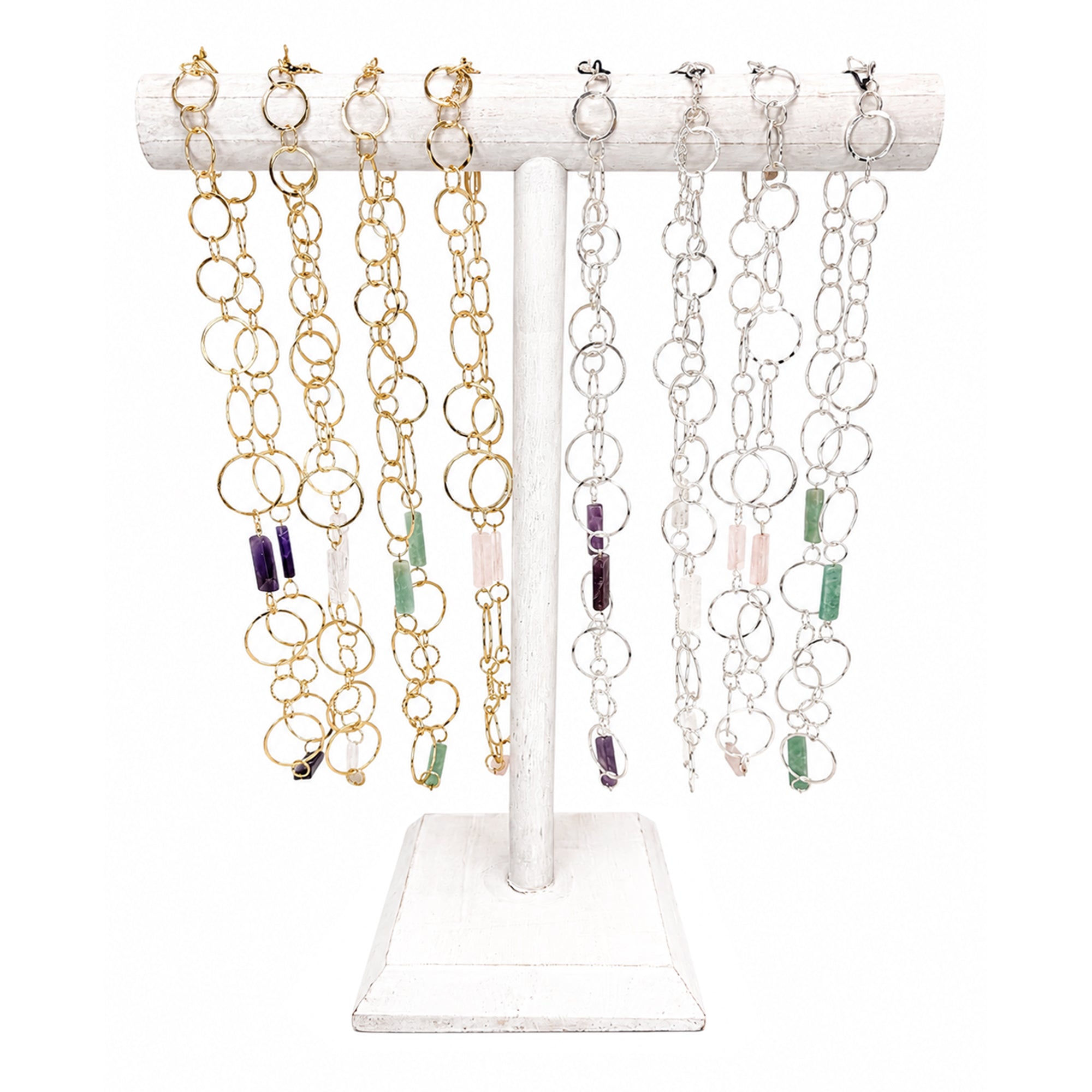 Akriti Gold/Silver Plated 8 Necklace Prepack No Display