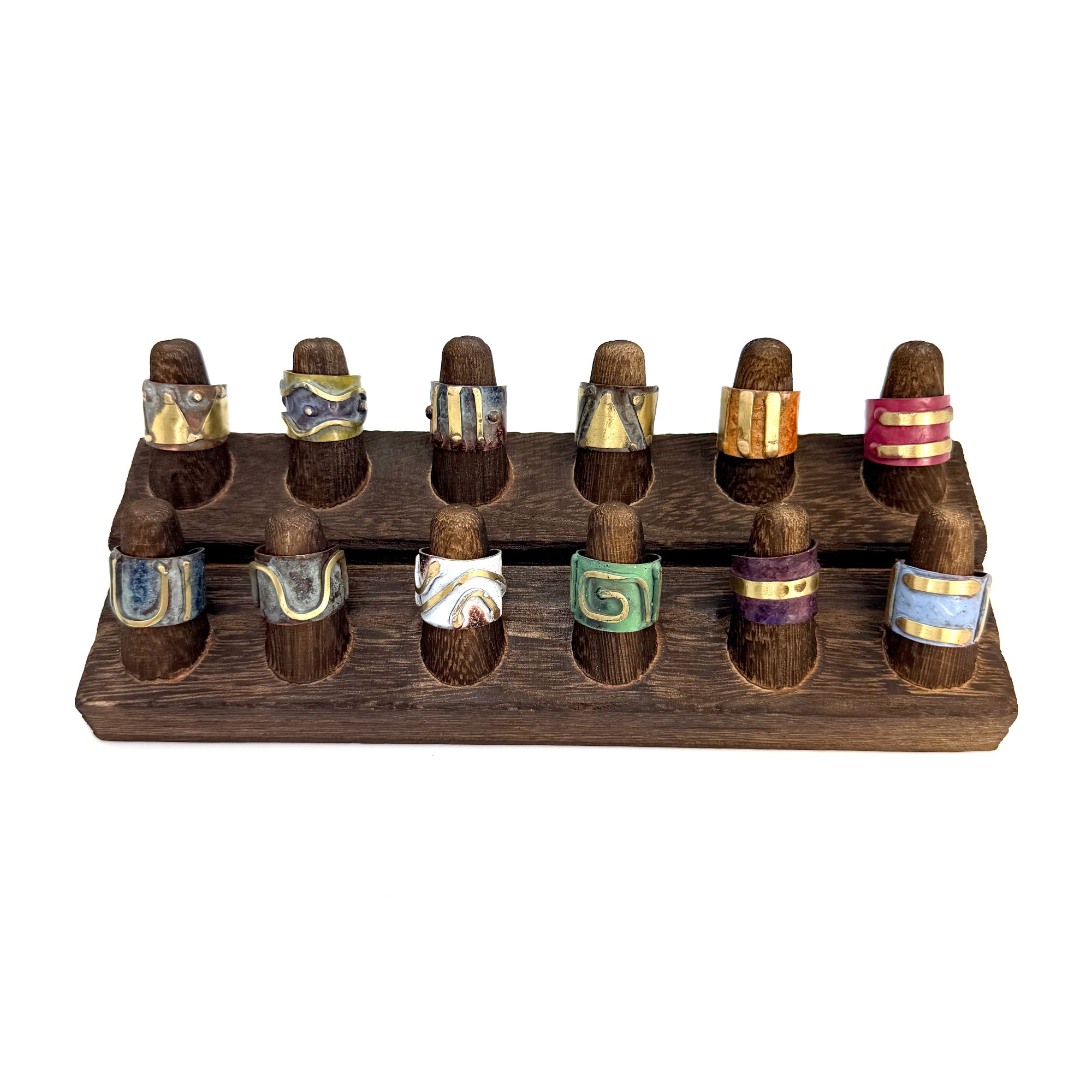 Copper Patina Rustic Ring Pre-Pack with Display