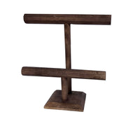 Medium Dual Hexagon T-Bar Wooden Display - Brown