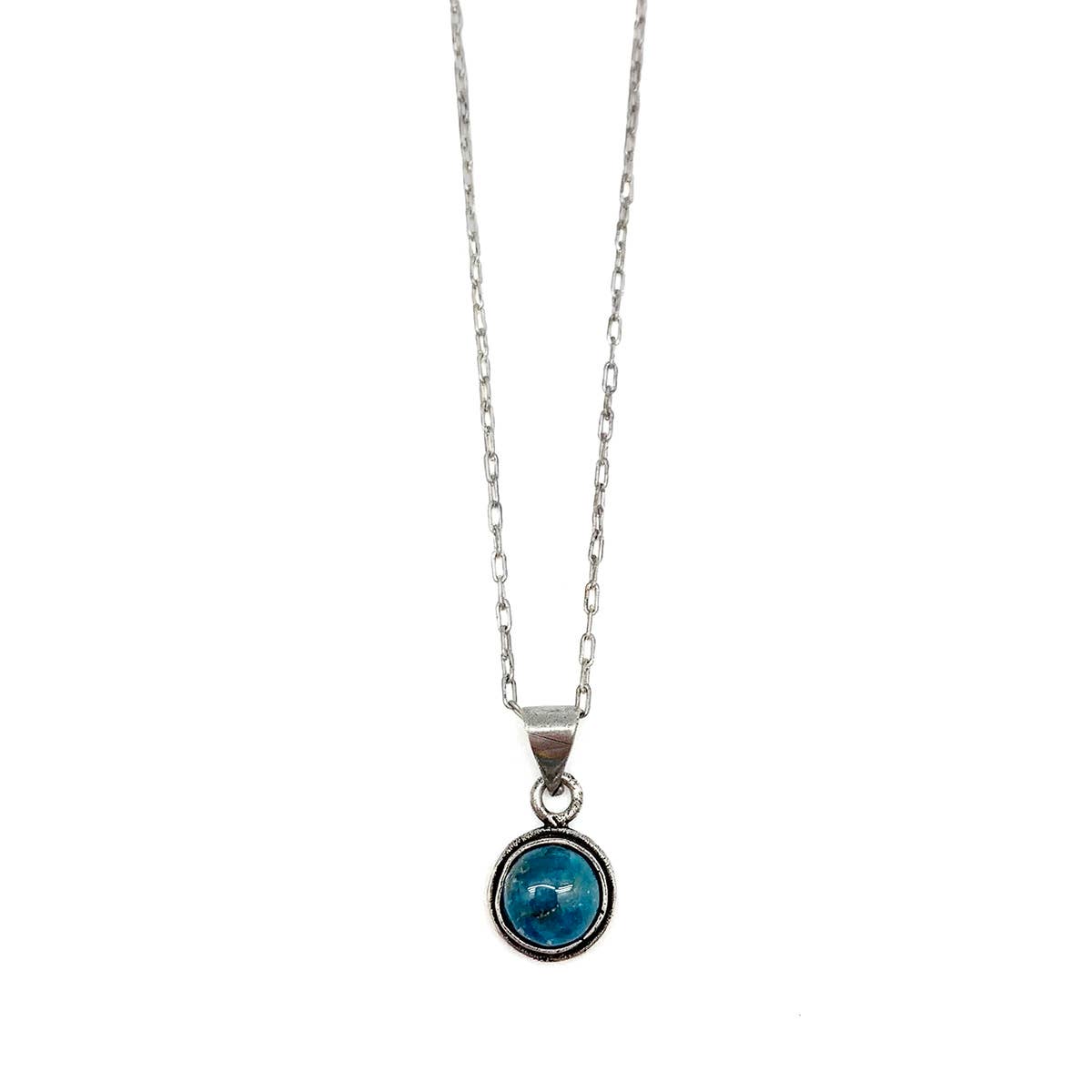 Handcrafted Semiprecious Small Stone Necklace - Apatite