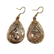 Mixed Metal Earrings - Braided Knot in Teardrop