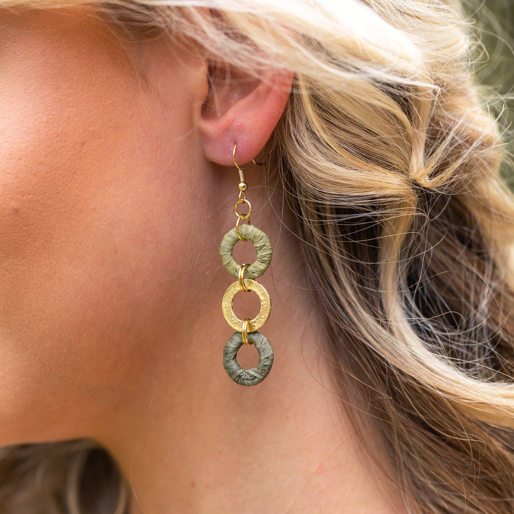 Raffia Rings Earring Prepack - 24 Assorted Earrings