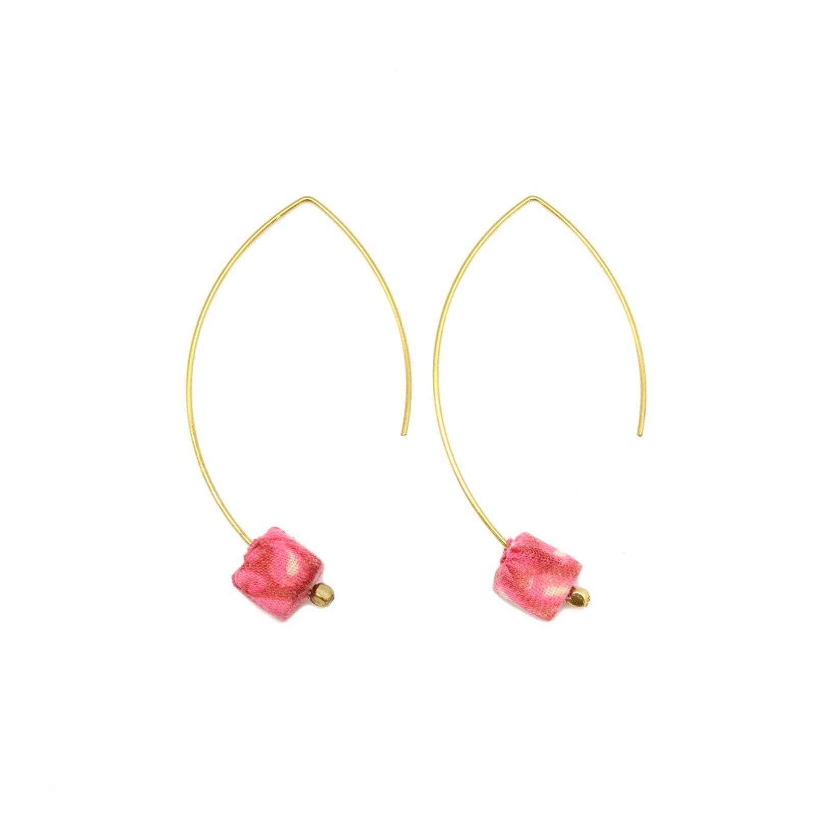 Aasha Kantha Handcrafted Single Square Bead Long Earrings