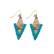 Seed Bead Arrowhead Earrings - Blue