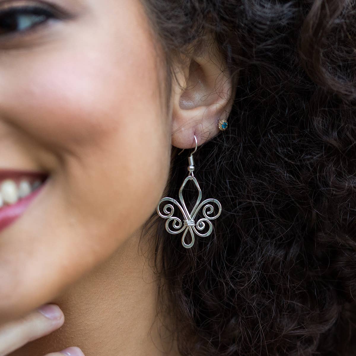 Silver Plated Earrings - Smaller Size Fleur-de-Lis