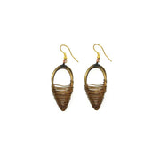 Basketweave Pointed Frame Half Woven Earrings
