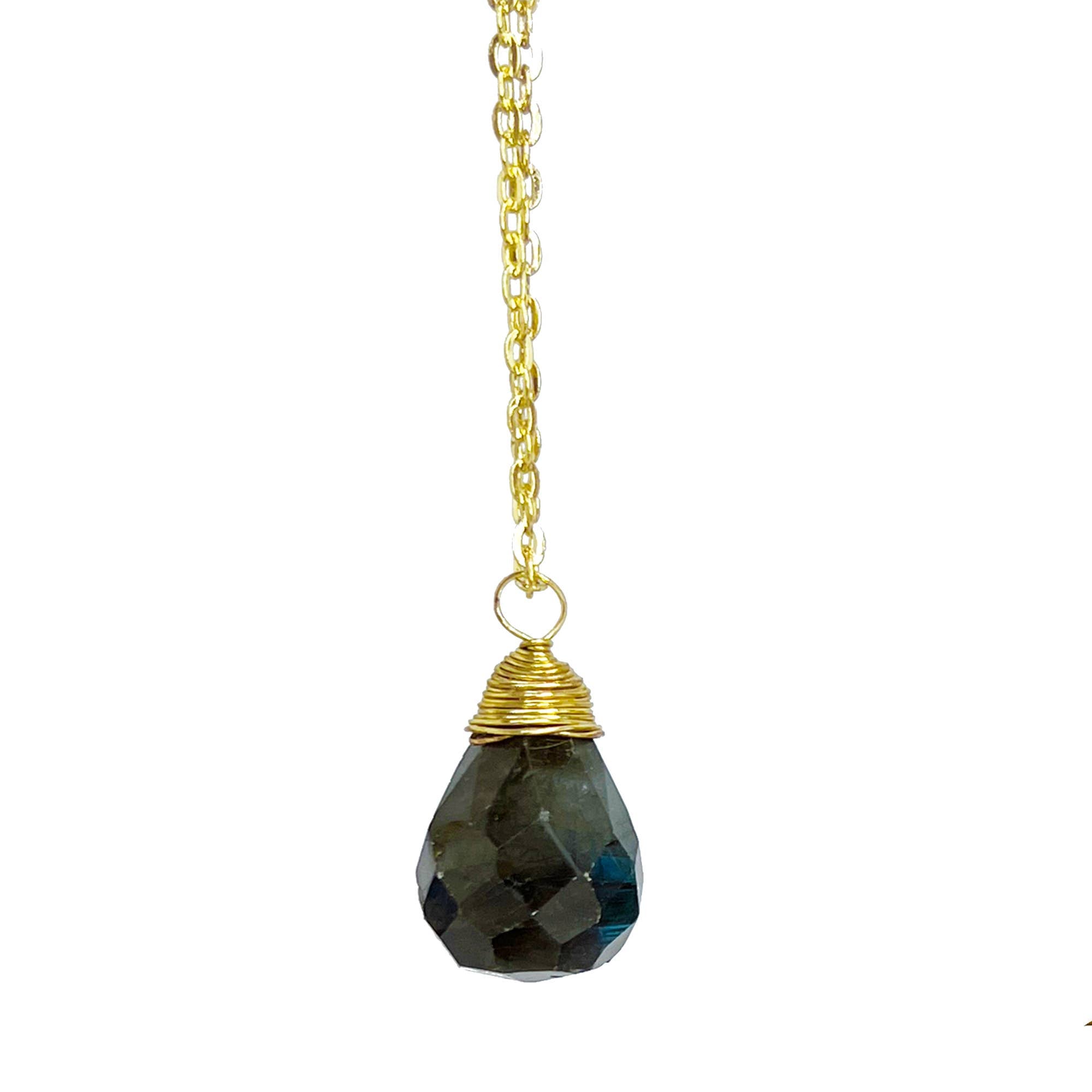 16 Tear Drop Faceted Stone Necklace Pre-Pack with Display