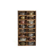 Basketweave 16 Assorted Cuffs with Wooden Display