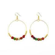 Aasha Kantha Handmade Nuggets Open Hoop Earrings