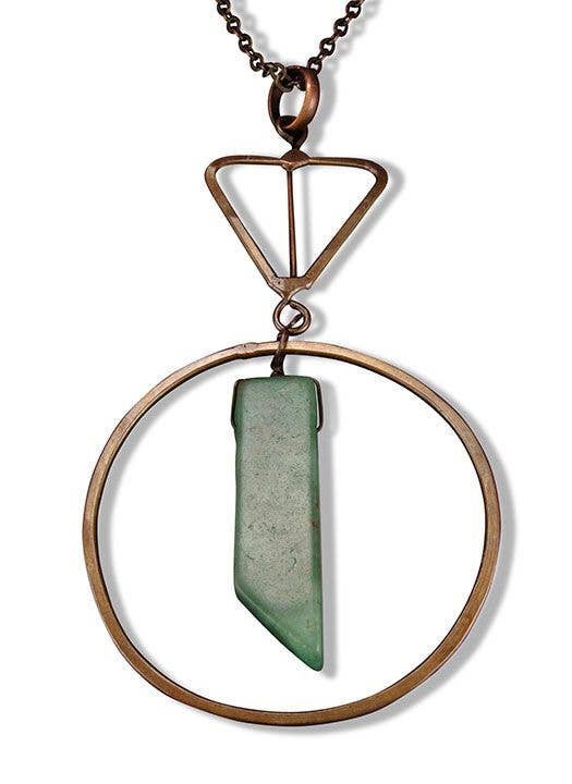 Banjara Aventurine Circle Long Necklace