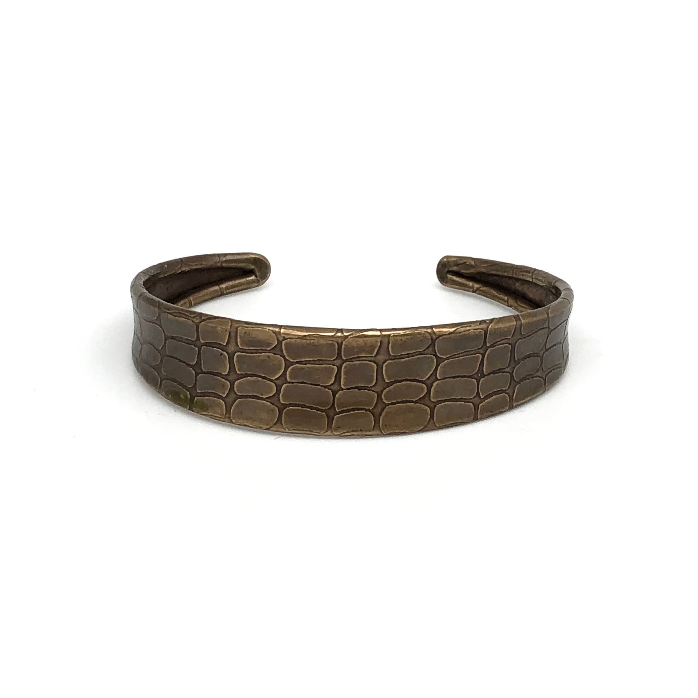 Banjara Collection Etched Cuff Bracelet - Crocodile Print