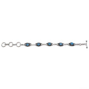 Tanvi Silver Link Bracelet - Chalcedony Circles