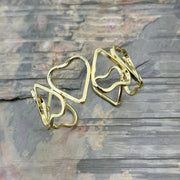 Handcrafted Gold Wire Heart Cuff Bracelet