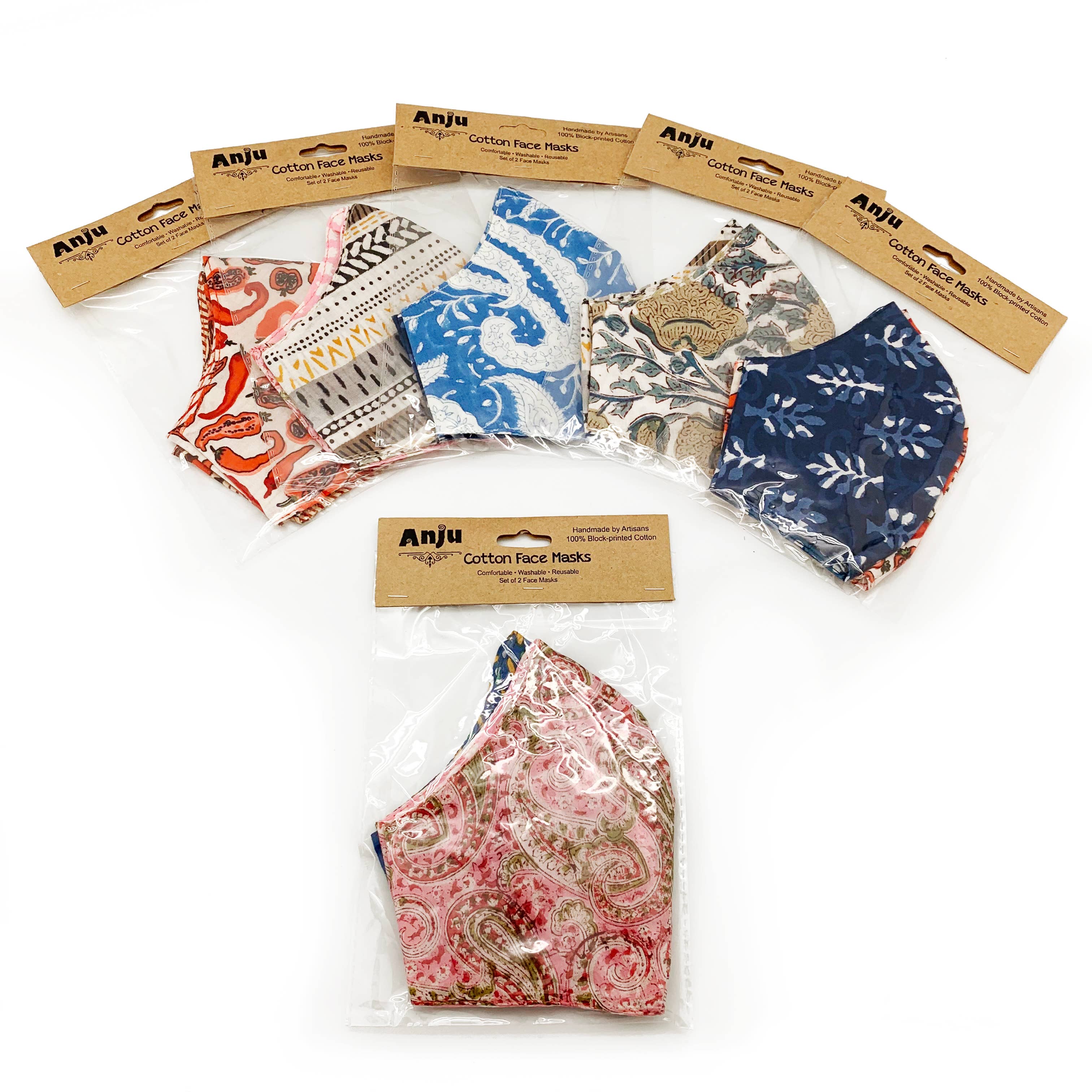 Cotton Fitted Face Masks 2 Pack