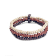 Prismatic Hues Stretch Bracelet - Espresso, Brown, White