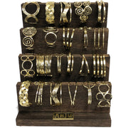 Gold Cuff Bracelet Prepack - 24 Cuffs With Display