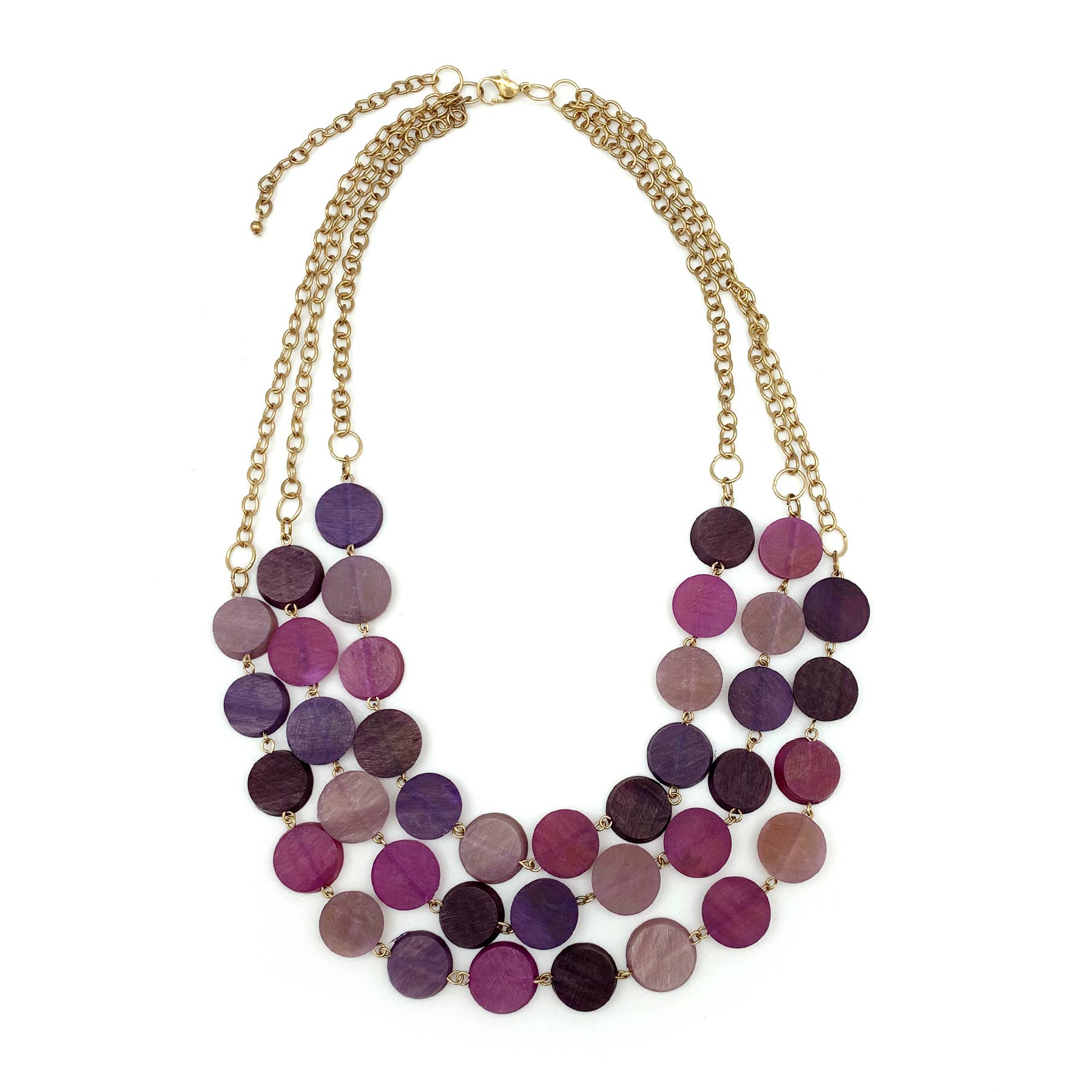 Omala Primrose and Plum Collection Necklace - Circular Rows
