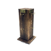 Brown Wood 4 Sided Spinner Display - 2 Hooks Each Side