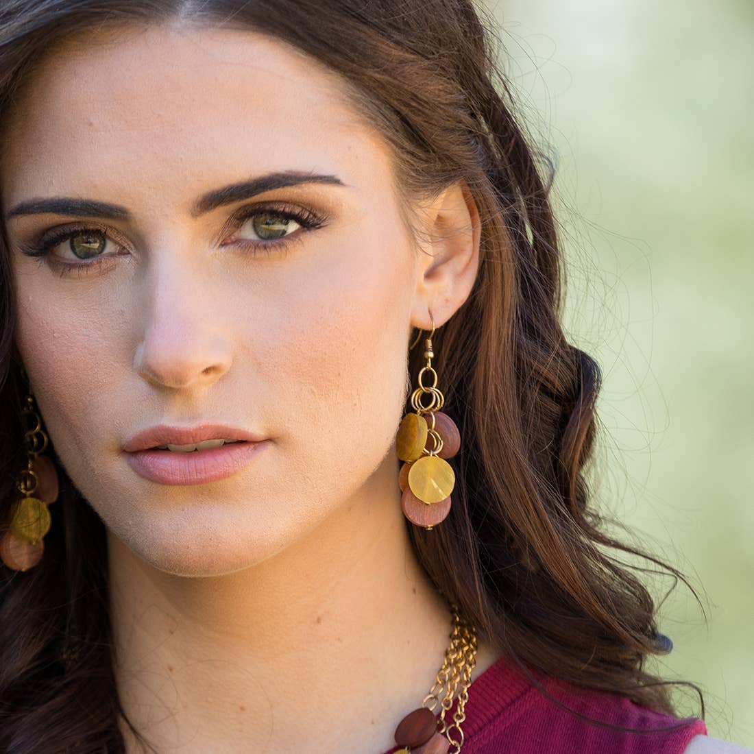 Omala Citrus Sunshine Collection Earrings - Beaded Cluster