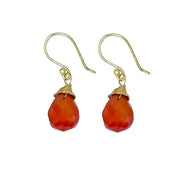 Gold-Plated Carnelian Teardrop Earrings