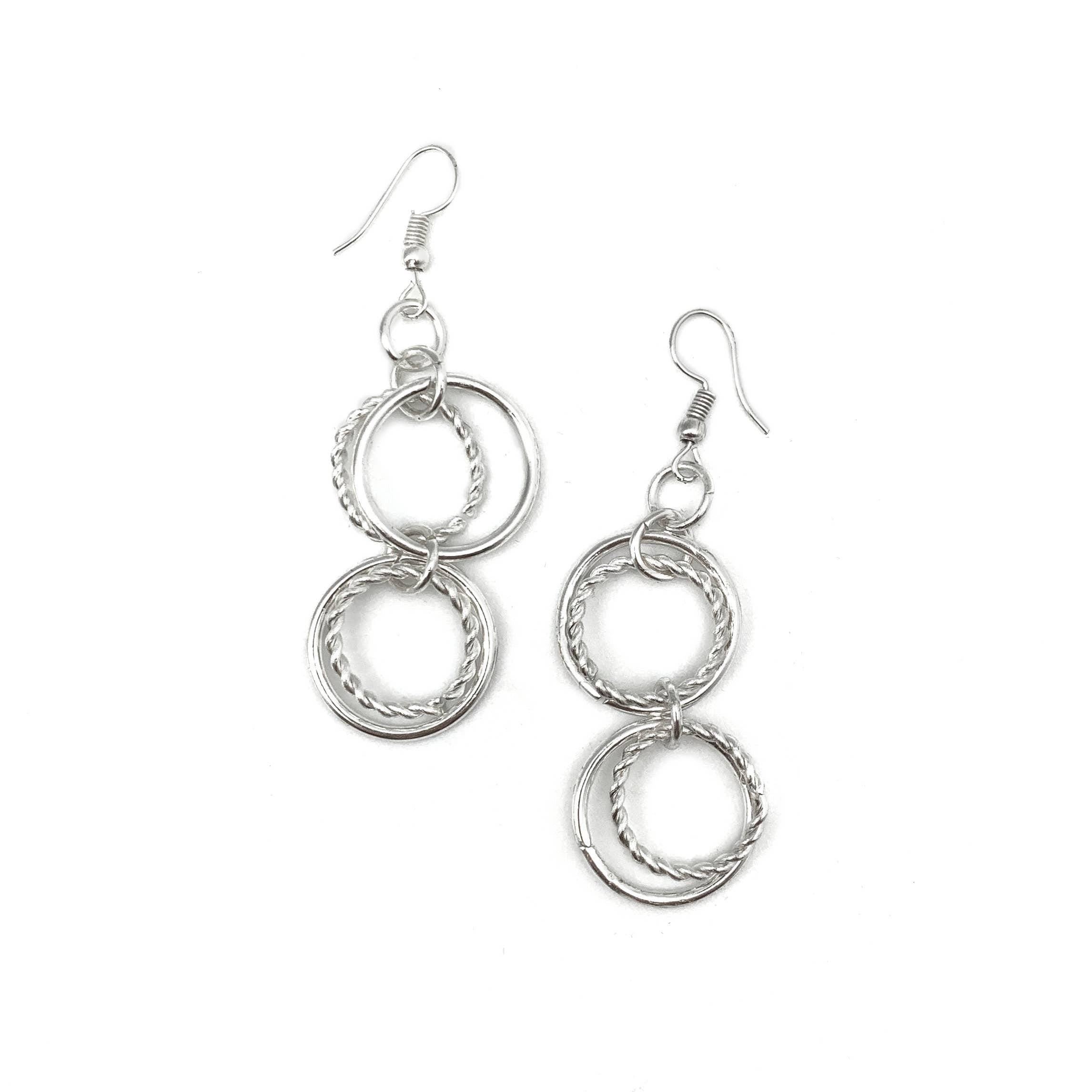 Silver Plated Jewelry - Braided and Smooth Rings