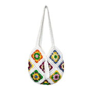 Laya Cotton Crochet Shoulder Bags- White