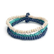 Prismatic Hues Stretch Bracelet - Turquoise, Black, White
