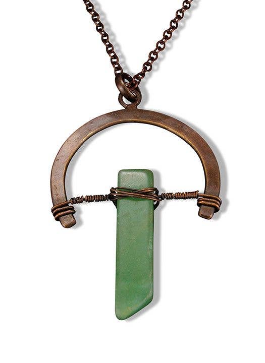 Banjara Aventurine Open Arc Long Necklace