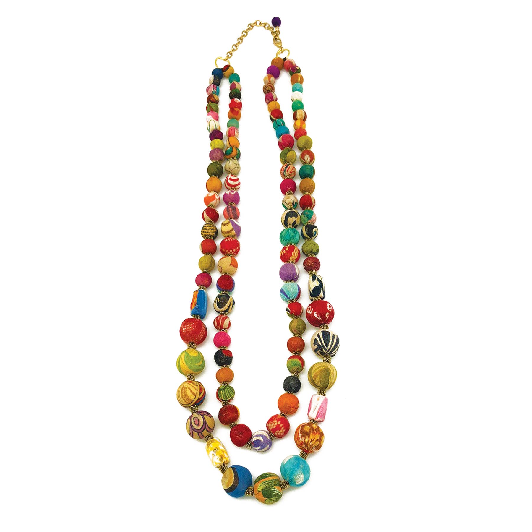Aasha Dual Strand with Medium and Large Beads Necklace