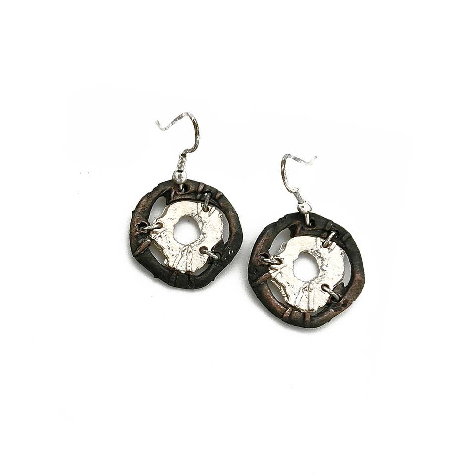 Pewter Earrings - Abstract Circle
