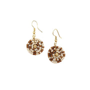 Sachi Coffee & Cream Collection Earrings - Beaded Circle