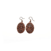 Basketweave Antique Copper Woven Oval Earrings