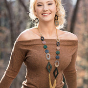 Omala Misty Greens Collection Necklace - Long Statement