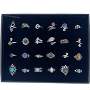 Tanvi silver plated rings - 24 pack