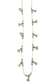 Sachi Blue Beads Long Necklace
